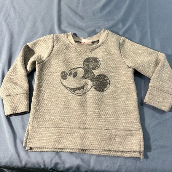 Disney Mickey Mouse Kids Sweatshirt Gray Long Sleeve Size 2t - Picture 1 of 5